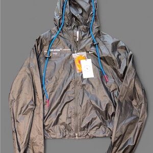 Off-White Metallic Gray Bomber Jacket